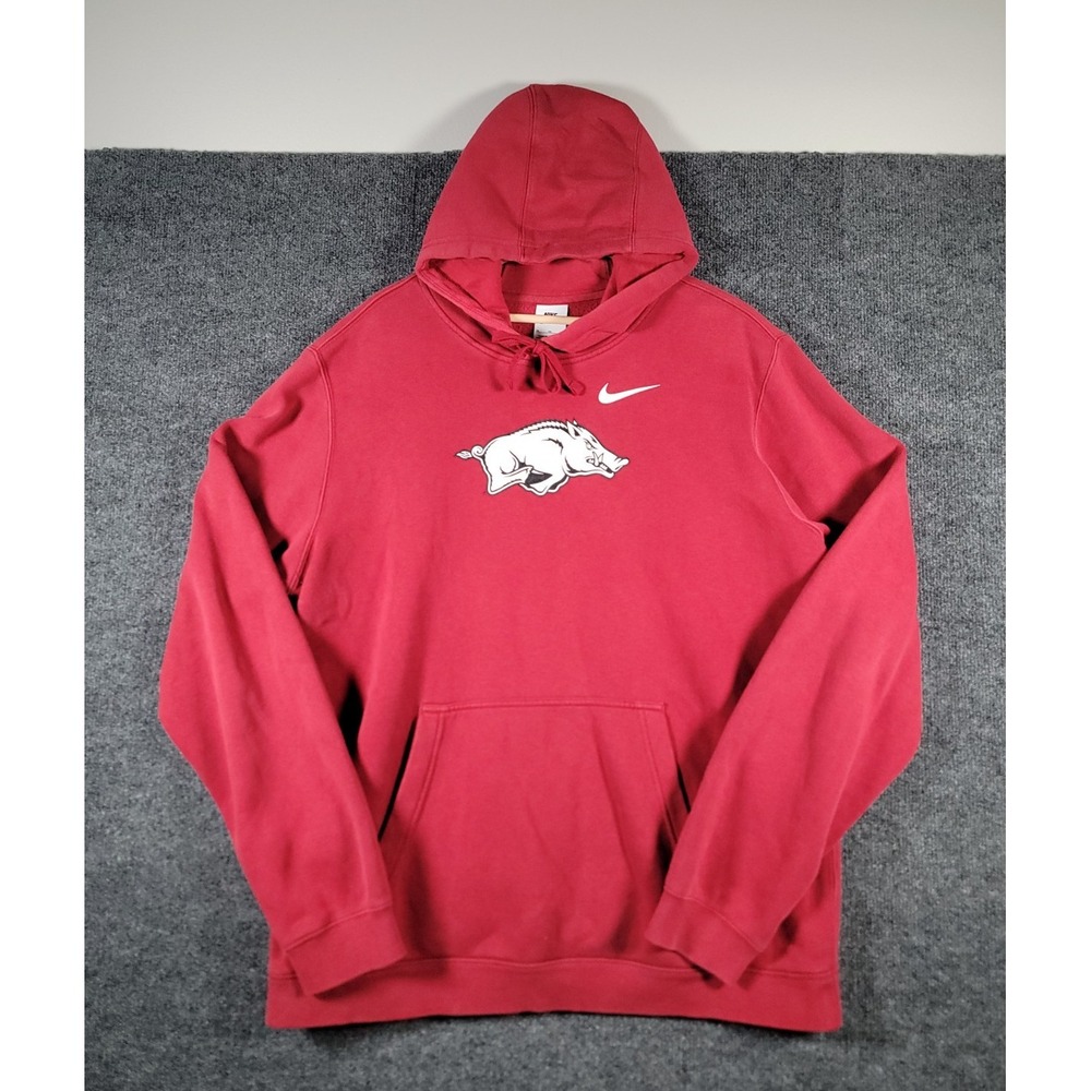 Arkansas Razorbacks Hoodie Sweatshirt Mens XL Red NCAA Football Nike Fleece Gym